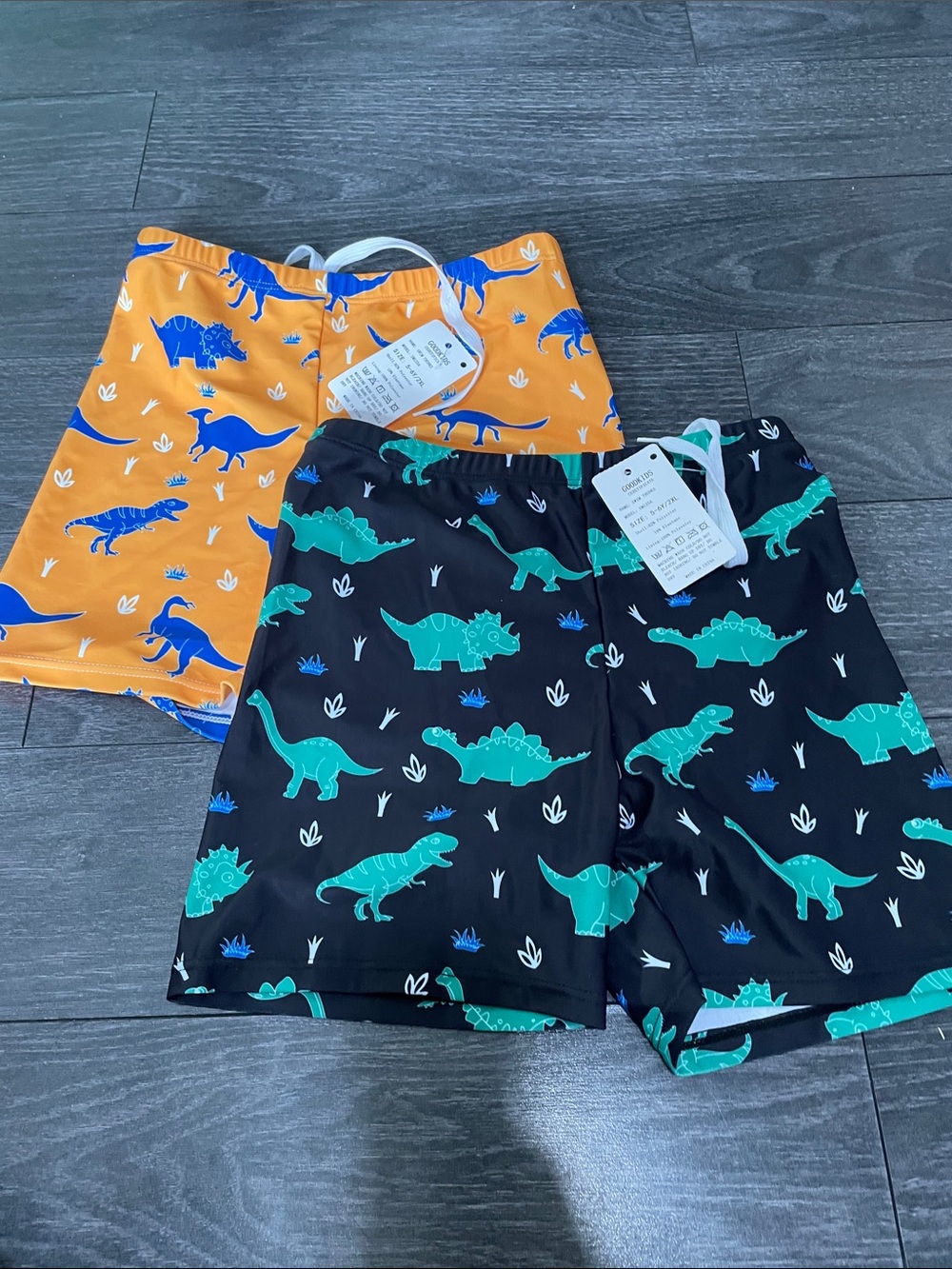 GOODKIDS Boys' Swim Trunks with Dinosaur Print